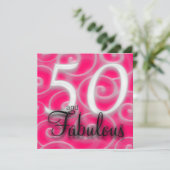 50 en geweldige Birthday Invitation Kaart (Staand voorkant)