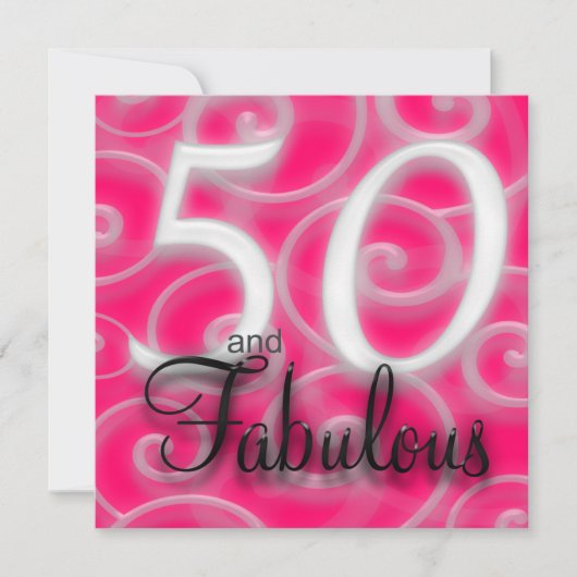 50 en geweldige Birthday Invitation Kaart (Voorkant)