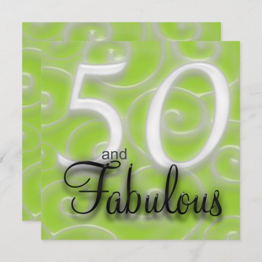 50 en geweldige Birthday Invitation Kaart (Voorkant / Achterkant)