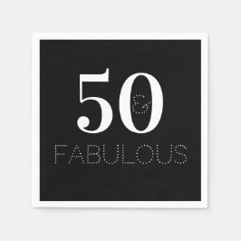 50 en geweldige Black and White Birthday Party Servet