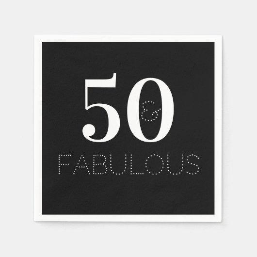 50 en geweldige Black and White Birthday Party Servet (Voorkant)