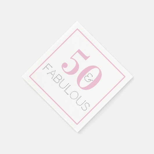 50 en geweldige moderne roze verjaardag servet (Hoek)