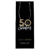 50 en geweldige moderne, stijlvolle feestdag  wijn cadeautas (Achterkant)