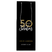 50 en geweldige moderne, stijlvolle feestdag  wijn cadeautas (Voorkant)