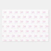50 en geweldige Moderne Typografie Roze verjaardag Inpakpapier Vel (Voorkant 2)