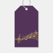 50 en geweldige muzieknoten paarse goudnaam cadeaulabel (Achterkant)