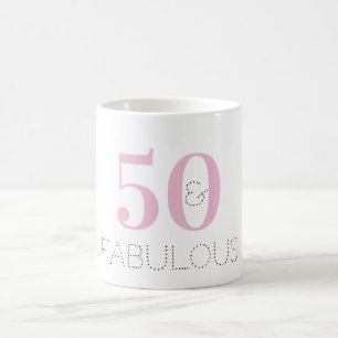 50 en geweldige roze zwarte Typografie Birthday Mo Koffiemok