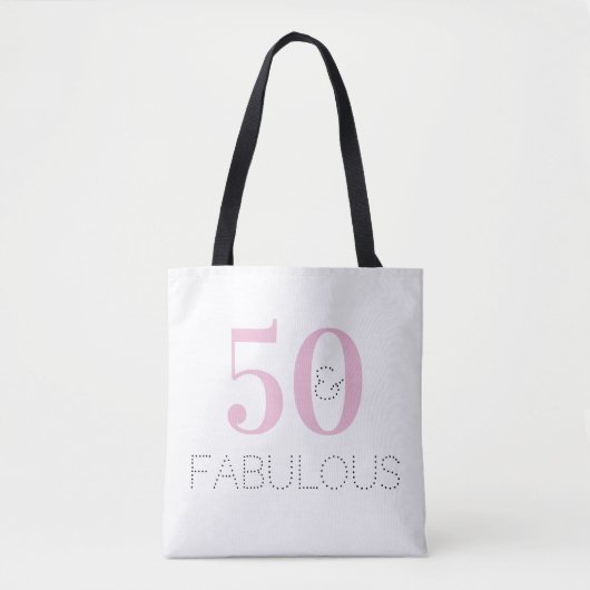 50 en geweldige Typografie Roze verjaardag Tote Bag (Voorkant)