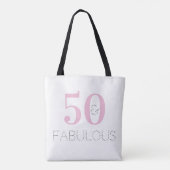 50 en geweldige Typografie Roze verjaardag Tote Bag (Achterkant)