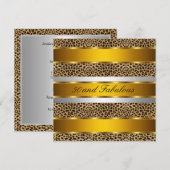 50 en geweldige uitnodiging van de Leopard Gold Pa (Voorkant / Achterkant)