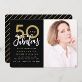 50 en geweldige uitnodiging voor verjaardagsfeestf (Voorkant / Achterkant)