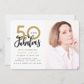 50 en geweldige uitnodiging voor verjaardagsfeestf (Voorkant)