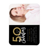 50 en geweldige uitnodiging voor verjaardagsfeestf magneet (Verticaal)