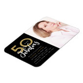 50 en geweldige uitnodiging voor verjaardagsfeestf magneet (Linkerzijde)