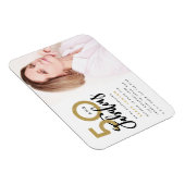 50 en geweldige uitnodiging voor verjaardagsfeestf magneet (Rechterzijde)