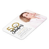 50 en geweldige uitnodiging voor verjaardagsfeestf magneet (Linkerzijde)