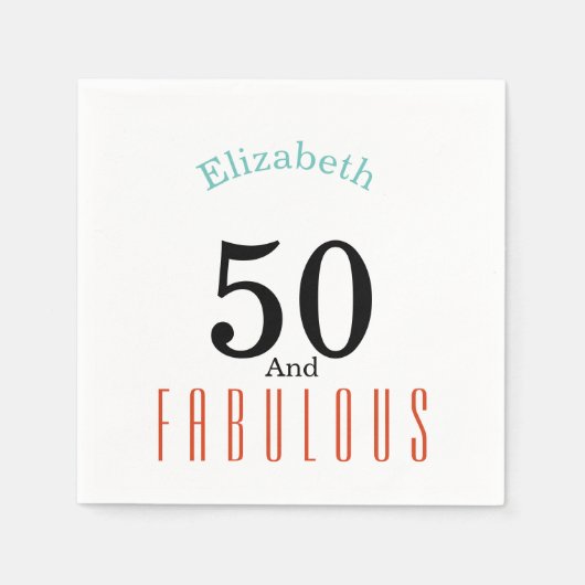 50 en geweldige verjaardagsartikelen servet (Voorkant)