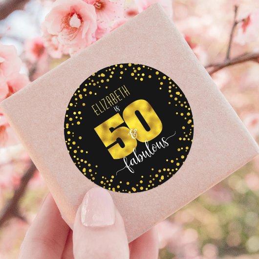 50 en geweldige verjaardagscultuur folie stippen z ronde sticker