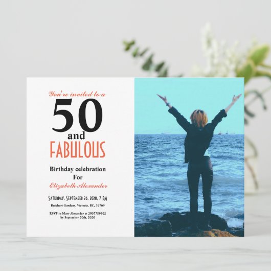 50 en geweldige verjaardagsfeestdag (Staand voorkant)