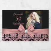 50 en geweldige verjaardagsfeestdag monogram lio likeurfles etiket (Enkel label)