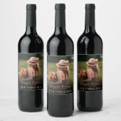 50 en geweldige verjaardagsfeestdag monogram wijn wijn etiket (Flessen)