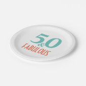 50 en geweldige verjaardagsfeestdag papieren bordje (Gekanteld)