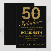50 en geweldige verjaardagsuitnodiging kaart (Voorkant / Achterkant)