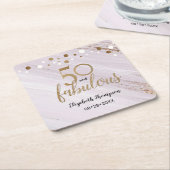 50 en geweldige waterverf- en goudberoertes op maa kartonnen onderzetters (Schuin)