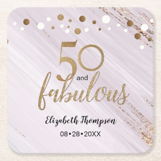 50 en geweldige waterverf- en goudberoertes op maa kartonnen onderzetters (Voorkant)