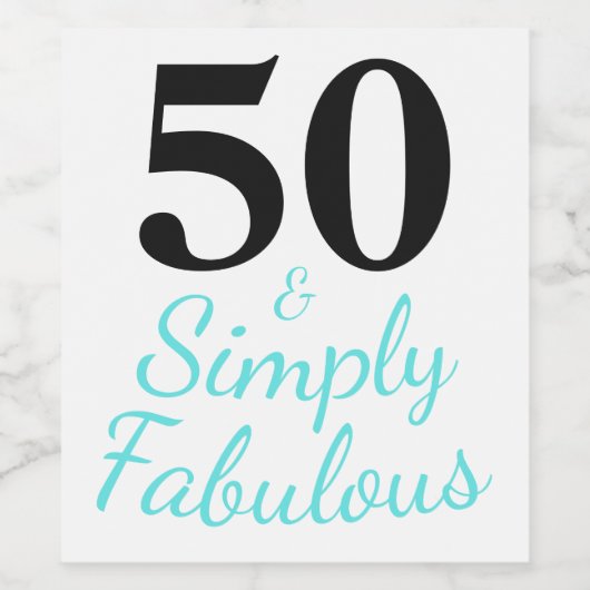 50 en gewoon verbluffend wijn etiket (Enkel label)