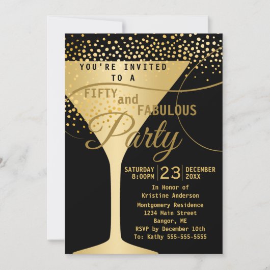 50 en het fantastische verjaardagsfeestje van cham kaart (Voorkant)