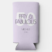 50 en het Paarse moderne 50-jarig verjaardagsfeest Seltzer Blikjeskoeler (Achterkant)