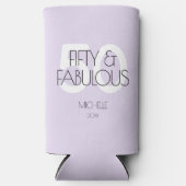 50 en het Paarse moderne 50-jarig verjaardagsfeest Seltzer Blikjeskoeler (Voorkant)