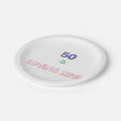 50- en levensduur papieren bordje (Gekanteld)