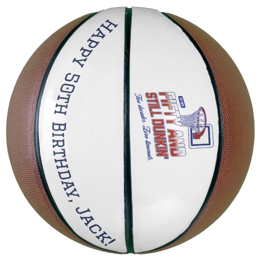 50 en nog steeds Dunkin' Custom 50th Birthday Basketbal (Verticaal)