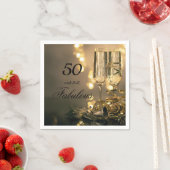 50 en nog steeds Fabulous Elegant Black Gold Birth Servet (Insitu)