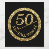 50 en nog steeds in het zand wijn etiket (Enkel label)