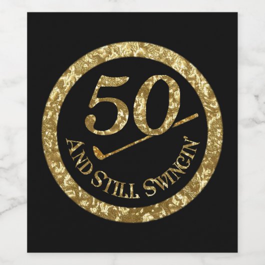 50 en nog steeds in het zand wijn etiket (Enkel label)