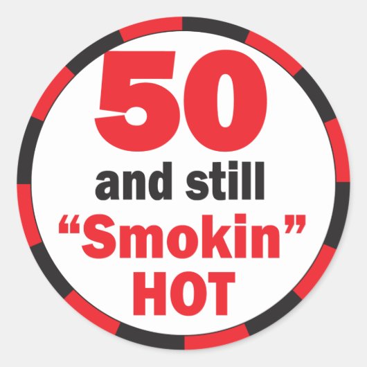 50 en nog steeds rokin Hot | 50e verjaardag Ronde Sticker (Voorkant)