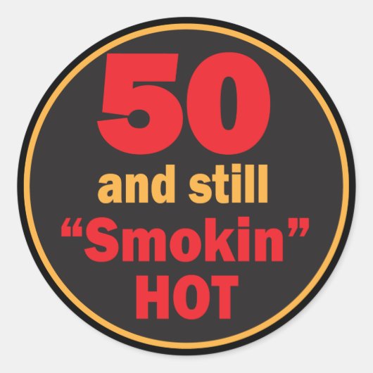 50 en nog steeds rokin Hot | 50e verjaardag Ronde Sticker (Voorkant)
