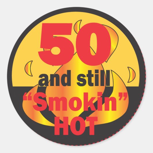 50 en nog steeds rokin Hot | 50e verjaardag Ronde Sticker (Voorkant)