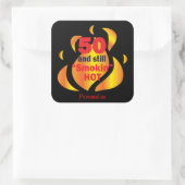 50 en nog steeds rokin Hot | 50e verjaardag Vierkante Sticker (Tas)