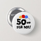 50 en nog warm ronde button 5,7 cm (Voorkant /achterkant)