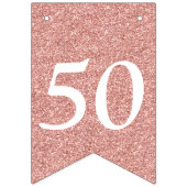 50 en onberispelijke glittery Roos Gold White Birt Vlaggetjes (Eerste vlag)