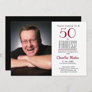 50 en onverdiend! Foto 50th Birthday Party Invite Kaart