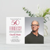 50 en onverdiend! Foto 50th Birthday Party Invite Kaart (Staand voorkant)