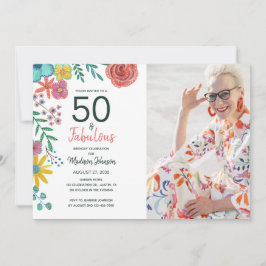 50 en prachtig elegante bloem waterverf kaart