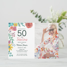 50 en prachtig elegante bloem waterverf kaart