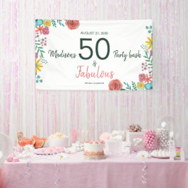 50 en prachtig elegante bloem waterverf uitnodigin spandoek