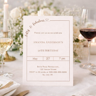 50 en prachtig ivoorkleurig verjaardagsfeest kaart